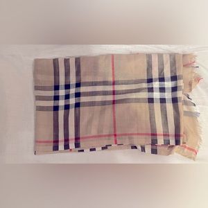 Authentic Burberry, New, Thin, Double-Wide, Scarf